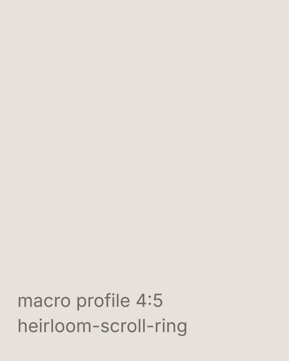 Heirloom Scroll Ring, profile showing the width